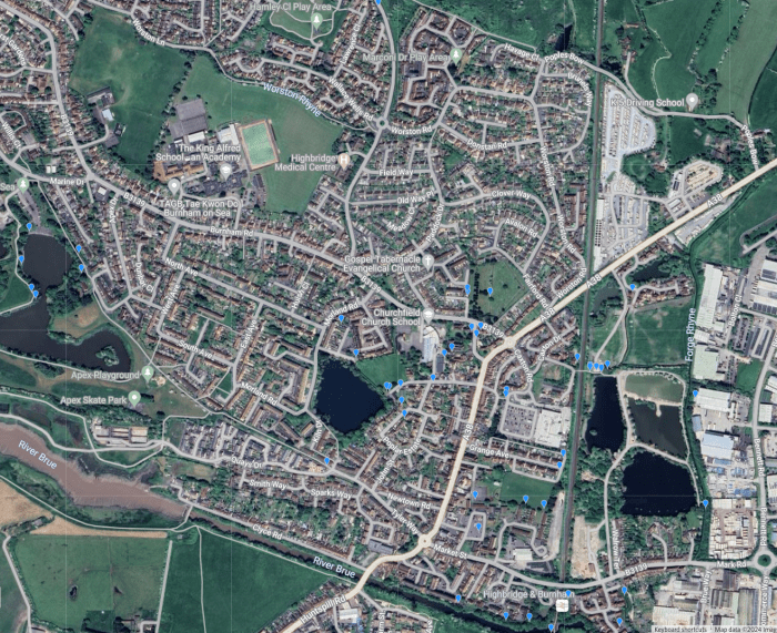 Highbridge Big Bat Count results map