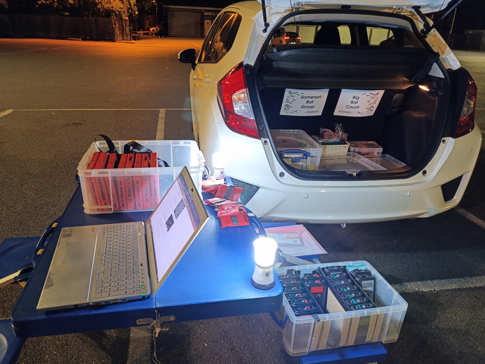 Highbridge Big Bat Count HQ in the car park - 16May25